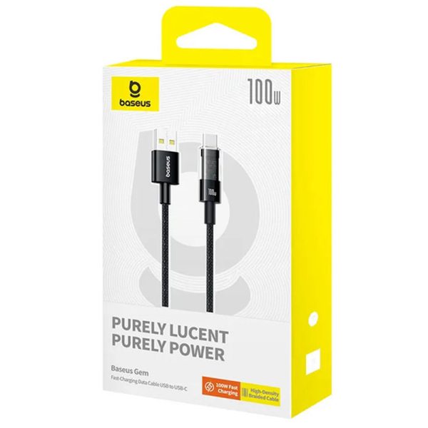 Дата кабель Baseus Gem Fast Charging USB to Type-C 100W (2m) (P10373002111) - Зображення 3