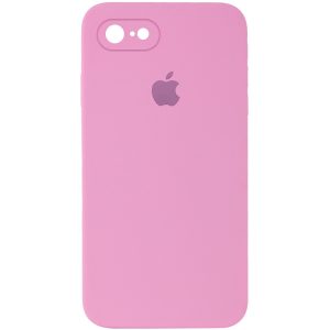 Чохол для iPhone 7 / 8 / SE (2020) Рожевий Silicone Case Square Full Camera Protective
