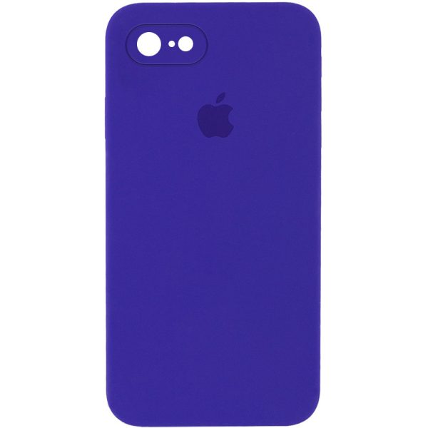 Чохол для iPhone 7 / 8 / SE (2020) Фіолетовий Silicone Case Square Full Camera Protective