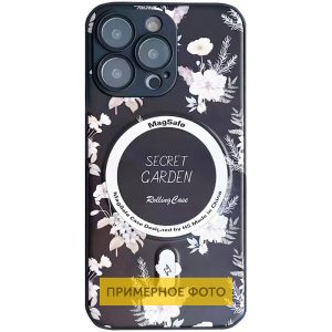 Чохол для iPhone 16 Чорний Secret Garden with MagSafe