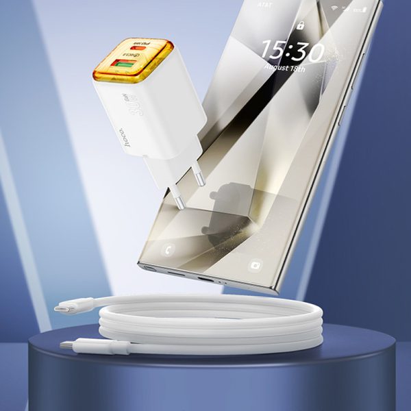 Зарядний пристрій Hoco N53 Monsoon PD30W+QC3.0 (1USB-A/1C) + Type-C to Type-C - Зображення 3