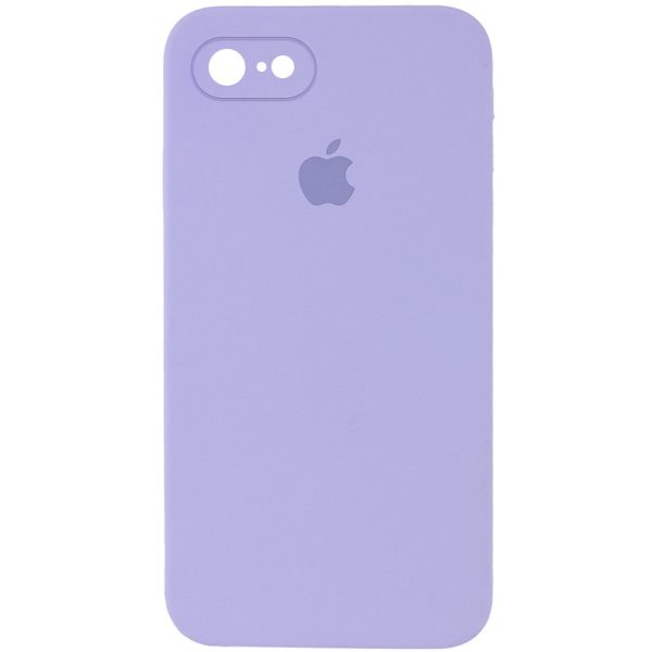 Чохол для iPhone 7 / 8 / SE (2020) Фіолетовий Silicone Case Square Full Camera Protective