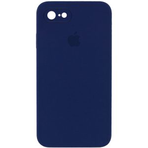 Чохол для iPhone 7 / 8 / SE (2020) Синій Silicone Case Square Full Camera Protective