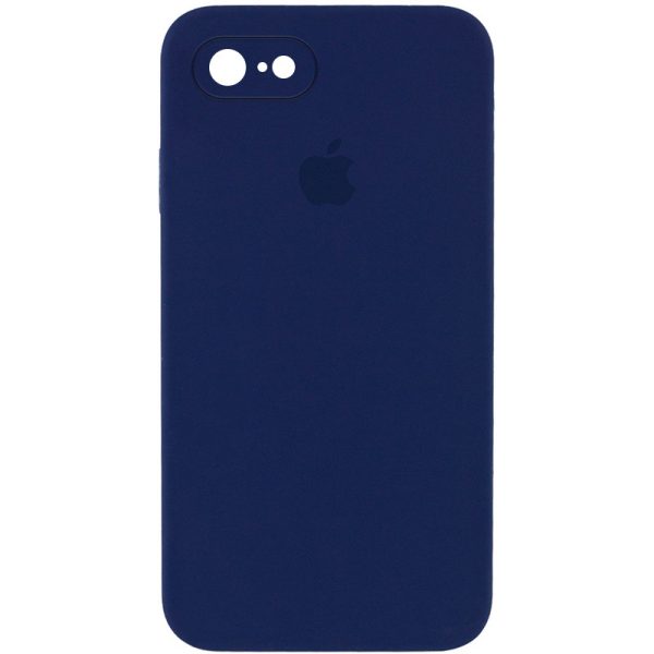 Чохол для iPhone 7 / 8 / SE (2020) Синій Silicone Case Square Full Camera Protective