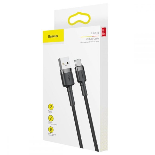 Дата кабель Baseus Cafule Type-C Cable 3A (1m) (CATKLF-B) - Зображення 5