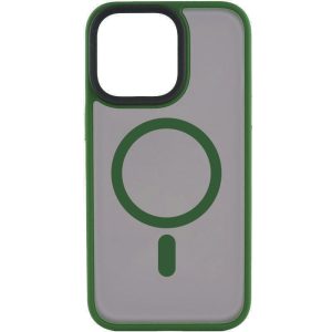 Чохол для iPhone 15 Pro Max Зелений Metal Buttons with MagSafe