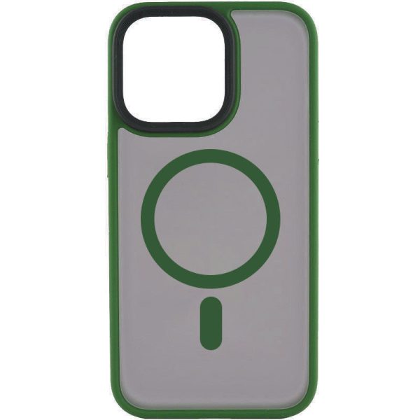 Чохол для iPhone 15 Pro Max Зелений Metal Buttons with MagSafe