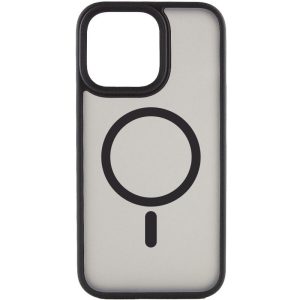 Чохол для iPhone 15 Pro Max Чорний Metal Buttons with MagSafe
