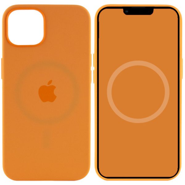 Чохол для iPhone 13 Помаранчевий Silicone case full with Magsafe and Animation