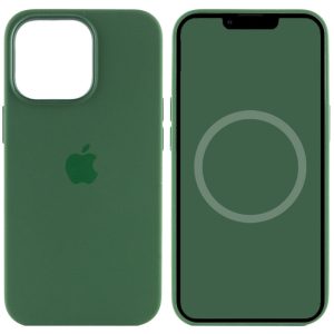 Чохол для iPhone 13 Pro Зелений Silicone case full with Magsafe and Animation