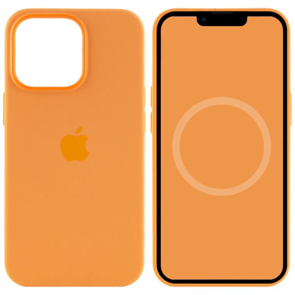 Чохол для iPhone 13 Pro Помаранчевий Silicone case full with Magsafe and Animation