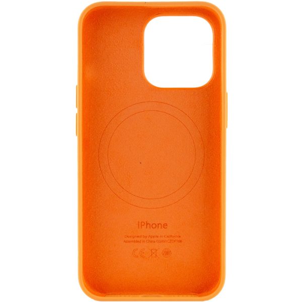 Чохол для iPhone 13 Pro Помаранчевий Silicone case full with Magsafe and Animation - Зображення 4