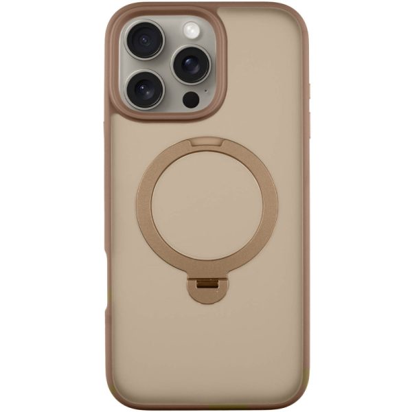 Чохол для iPhone 16 Pro Max Золотий Metal Buttons with MagSafe Colorful HQ Ring