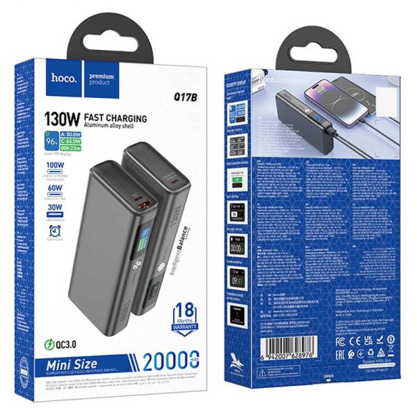 Павербанк Power Bank Hoco Q17B Electric 130W 20000 mAh - Зображення 6