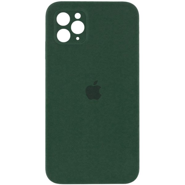 Чохол для iPhone 11 Pro Max Зелений Silicone Case Square Full Camera Protective