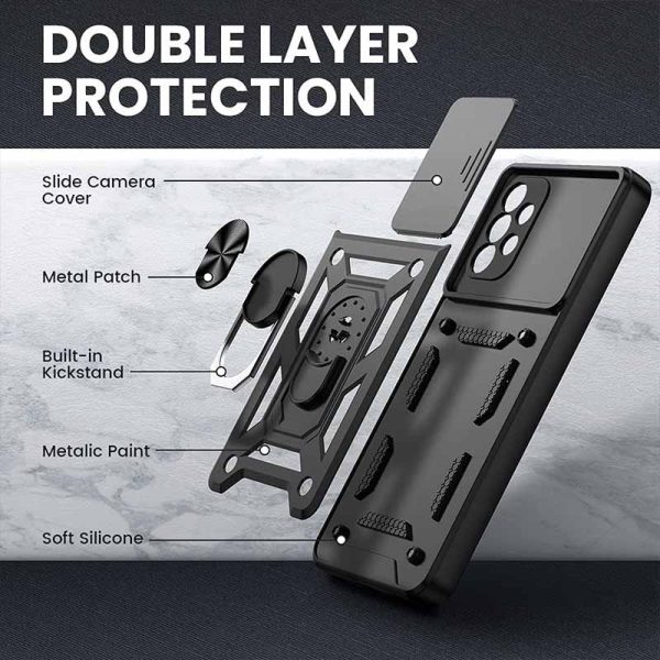 Ударостійкий чохол для Samsung Galaxy A52 4G / A52 5G / A52s Чорний Camshield Serge Ring - Зображення 3