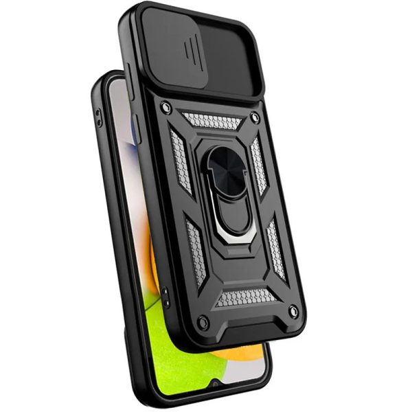 Ударостійкий чохол для Samsung Galaxy A03 Чорний Camshield Serge Ring - Зображення 2