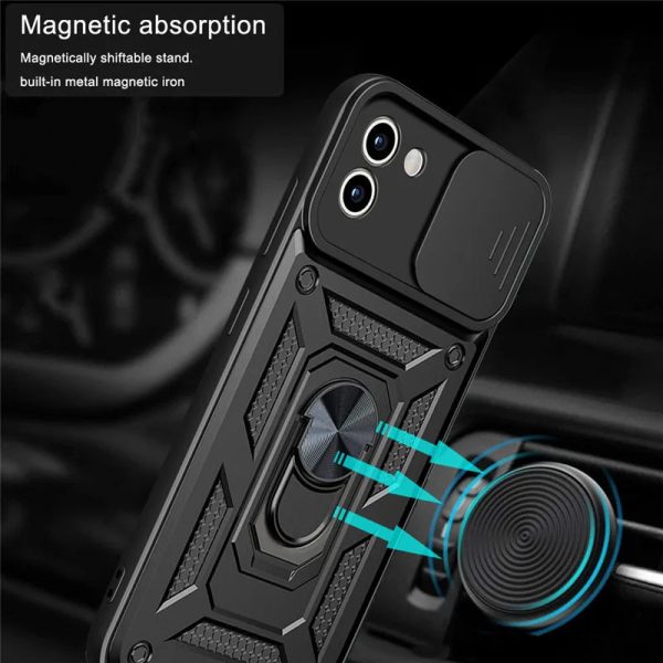 Ударостійкий чохол для Samsung Galaxy A03 Чорний Camshield Serge Ring - Зображення 5