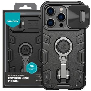 Чохол для iPhone 14 Pro Чорний Nillkin CamShield Armor Pro no logo (шторка на камеру)