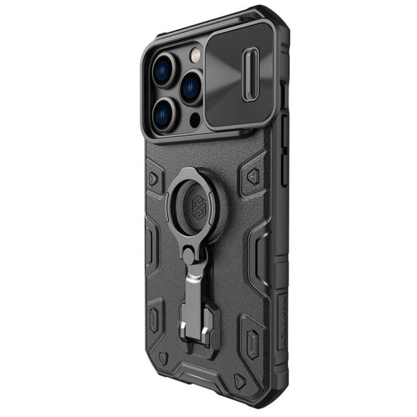 Чохол для iPhone 14 Pro Чорний Nillkin CamShield Armor Pro no logo (шторка на камеру) - Зображення 3