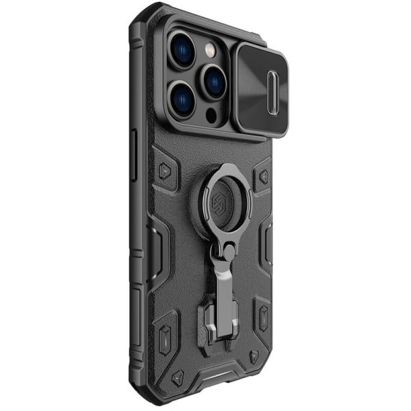 Чохол для iPhone 14 Pro Чорний Nillkin CamShield Armor Pro no logo (шторка на камеру) - Зображення 4