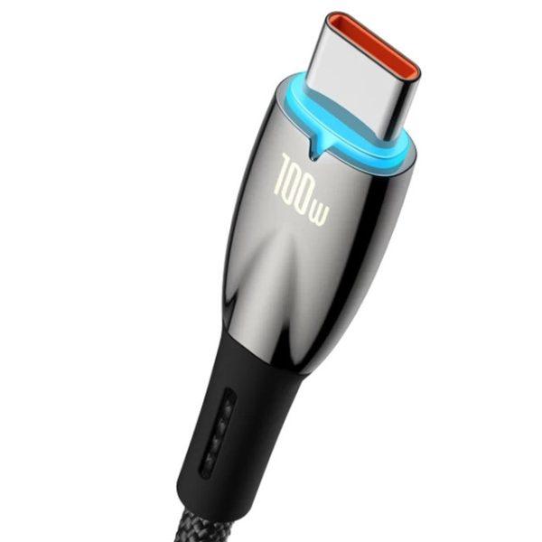 Дата кабель Baseus Glimmer Series Fast Charging Data Cable USB to Type-C 100W 2m (CADH00050) - Зображення 2