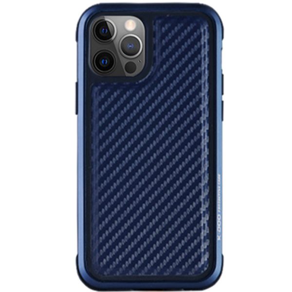 Чохол для iPhone 13 Pro Carbon Синій PC+TPU+Metal K-DOO MARS Series