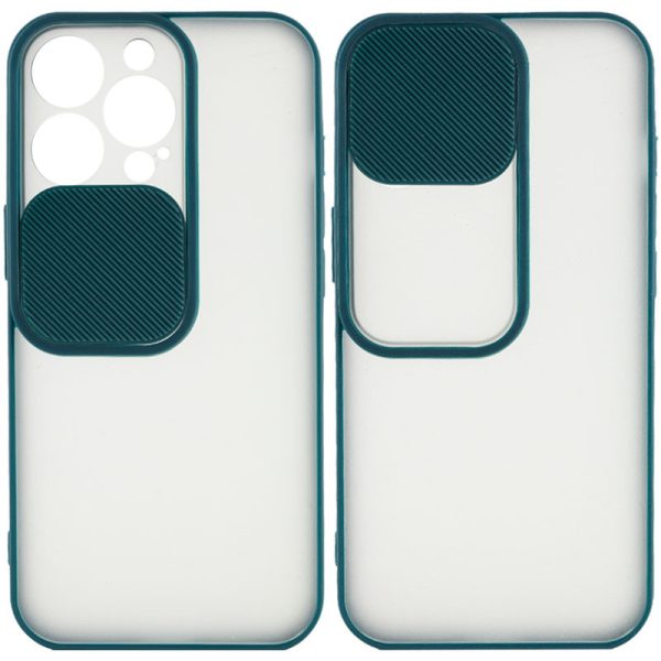 Чохол для iPhone 13 Pro Зелений Camshield mate TPU зі шторкою