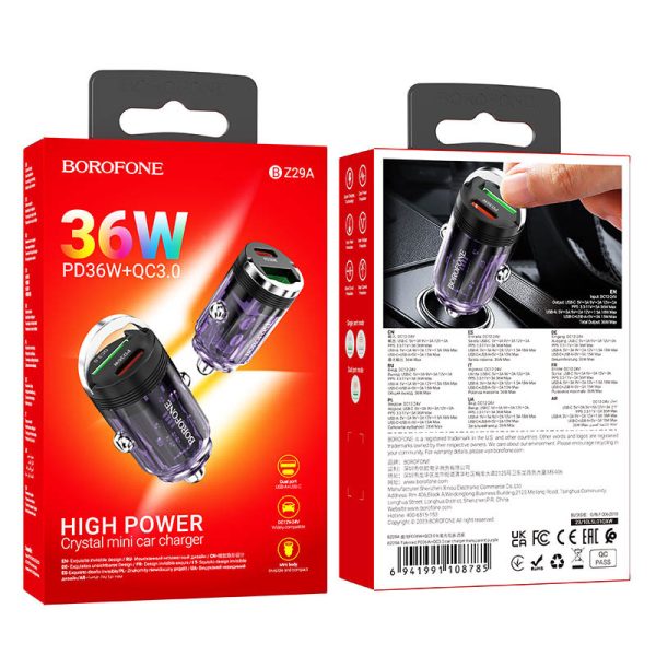 АЗП Borofone BZ29A Talented PD36W+QC3.0 (1C1A) - Зображення 5
