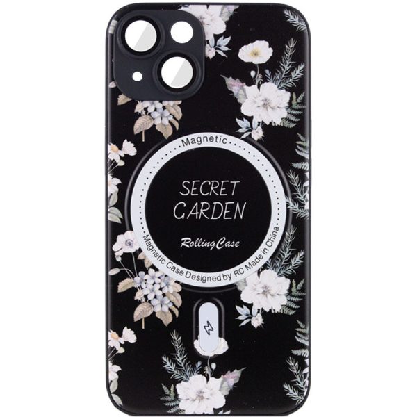 Чохол для iPhone 15 Чорний Secret Garden with MagSafe