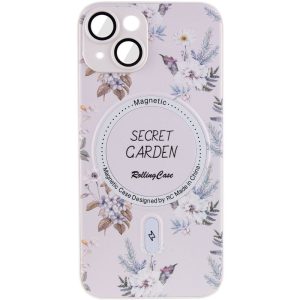 Чохол для iPhone 15 Білий Secret Garden with MagSafe