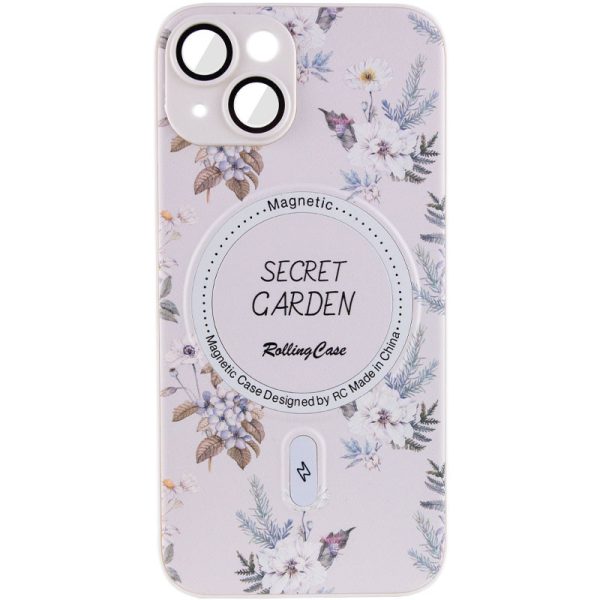 Чохол для iPhone 15 Білий Secret Garden with MagSafe