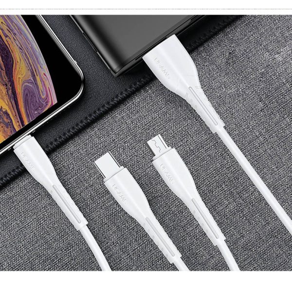 Дата кабель Usams US-SJ367 U35 3in1 USB to Combo 2A (1m) - Зображення 2
