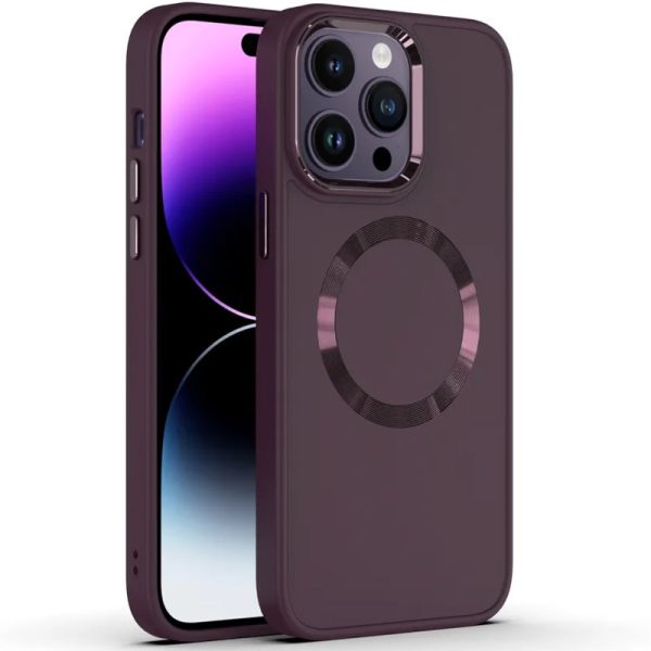 Чохол для iPhone 12 Pro Max Бордовий Bonbon Metal Style with MagSafe
