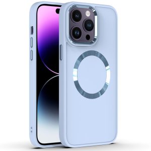 Чохол для iPhone 12 Pro Max Блакитний Bonbon Metal Style with MagSafe