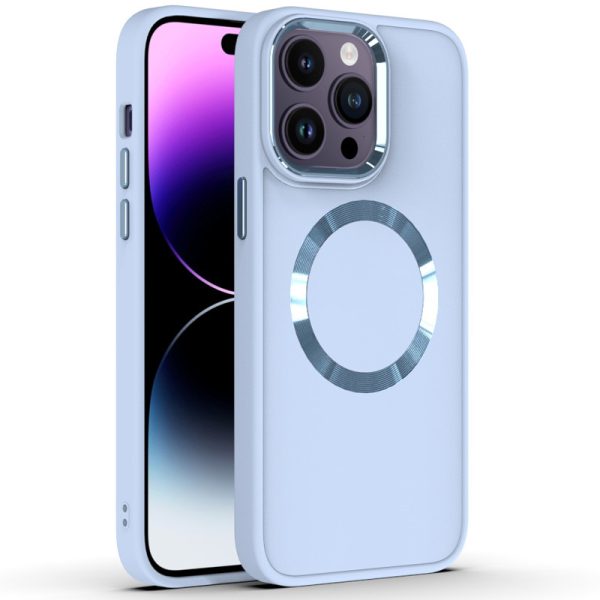 Чохол для iPhone 12 Pro Max Блакитний Bonbon Metal Style with MagSafe
