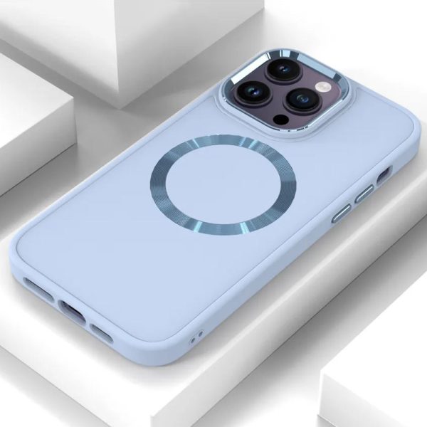 Чохол для iPhone 12 Pro Max Блакитний Bonbon Metal Style with MagSafe - Зображення 2