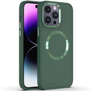 Чохол для iPhone 12 Pro Max Зелений Bonbon Metal Style with MagSafe