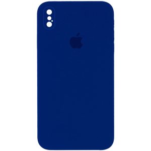 Чохол для iPhone XS Max Синій Silicone Case Square Full Camera Protective