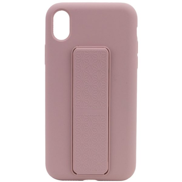 Чохол для iPhone XS Max Рожевий Silicone Case Hand Holder