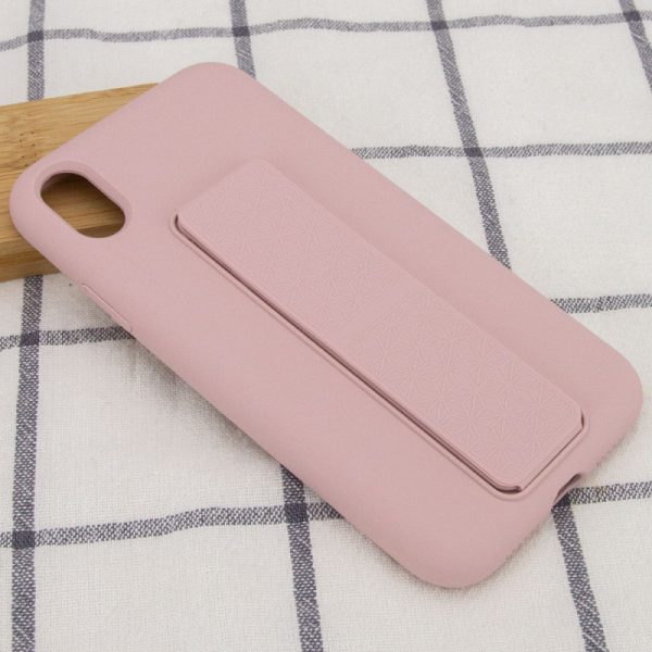Чохол для iPhone XS Max Рожевий Silicone Case Hand Holder - Зображення 5