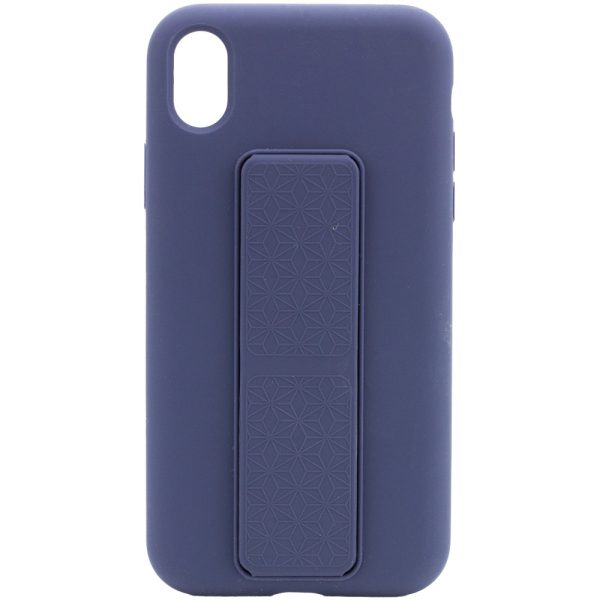 Чохол для iPhone XS Max Синій Silicone Case Hand Holder