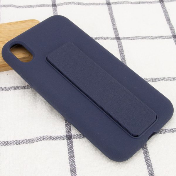 Чохол для iPhone XS Max Синій Silicone Case Hand Holder - Зображення 5