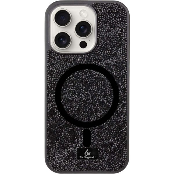 Чохол для iPhone 16 Pro Max Чорний Bling World Rock Diamond with MagSafe