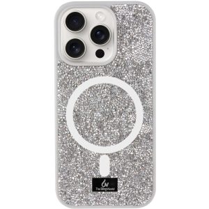 Чохол для iPhone 16 Pro Max Срібний Bling World Rock Diamond with MagSafe