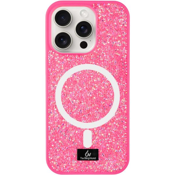 Чохол для iPhone 15 Pro Max Золотий Bling World Rock Diamond with MagSafe