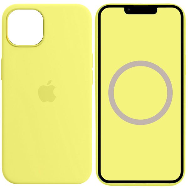 Чохол для iPhone 13 Жовтий Silicone case full with Magsafe and Animation