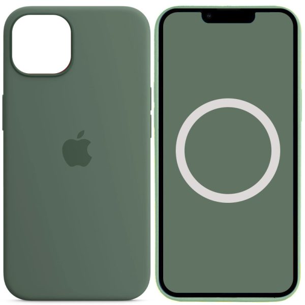 Чохол для iPhone 13 Зелений Silicone case full with Magsafe and Animation