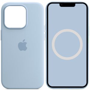 Чохол для iPhone 14 Pro Блакитний Silicone case full with Magsafe and Animation