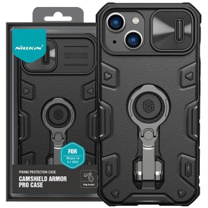 Чохол для iPhone 14 / 13 Чорний Nillkin CamShield Armor Pro no logo (шторка на камеру)